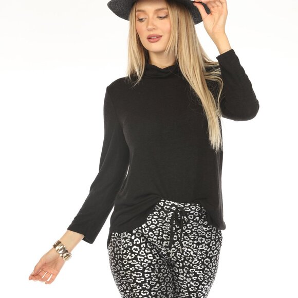 Black Silver Leopard Pant with Pockets - Picture 8 of 9